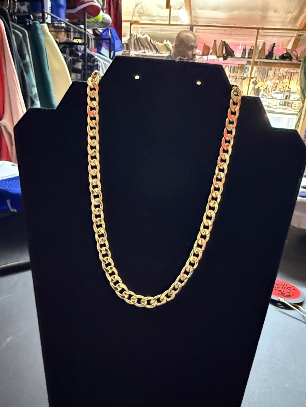 Women’s Gold Cuban Link Chain Necklace - Classic Heavy Link